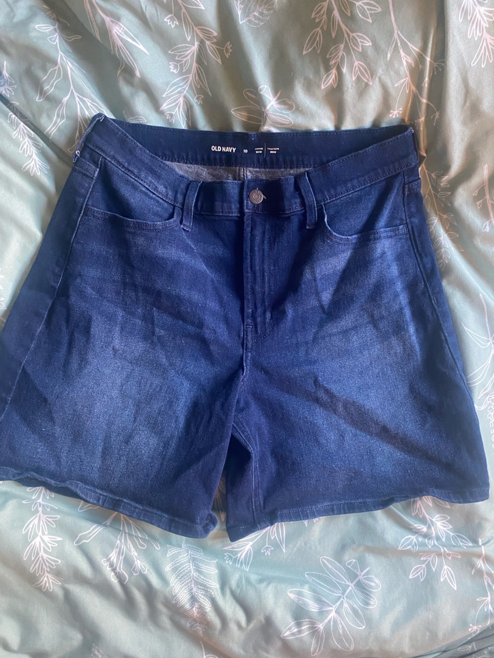 Old Navy Navy Blue Denim Shorts with Branded Button